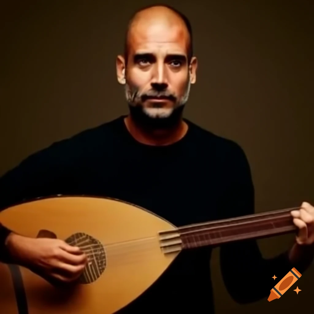 Pep Guardiola playing a lute