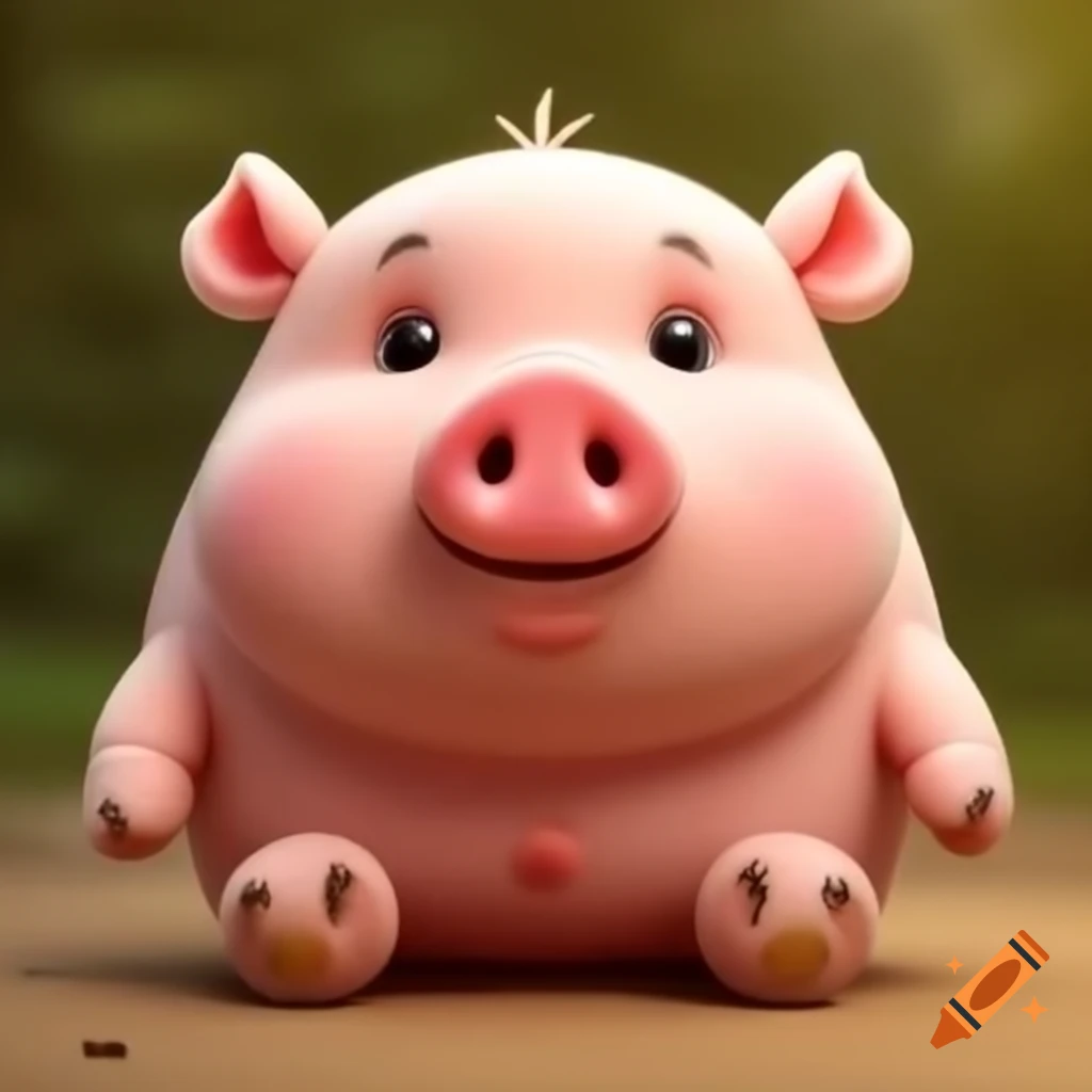 Cute cartoon pig character