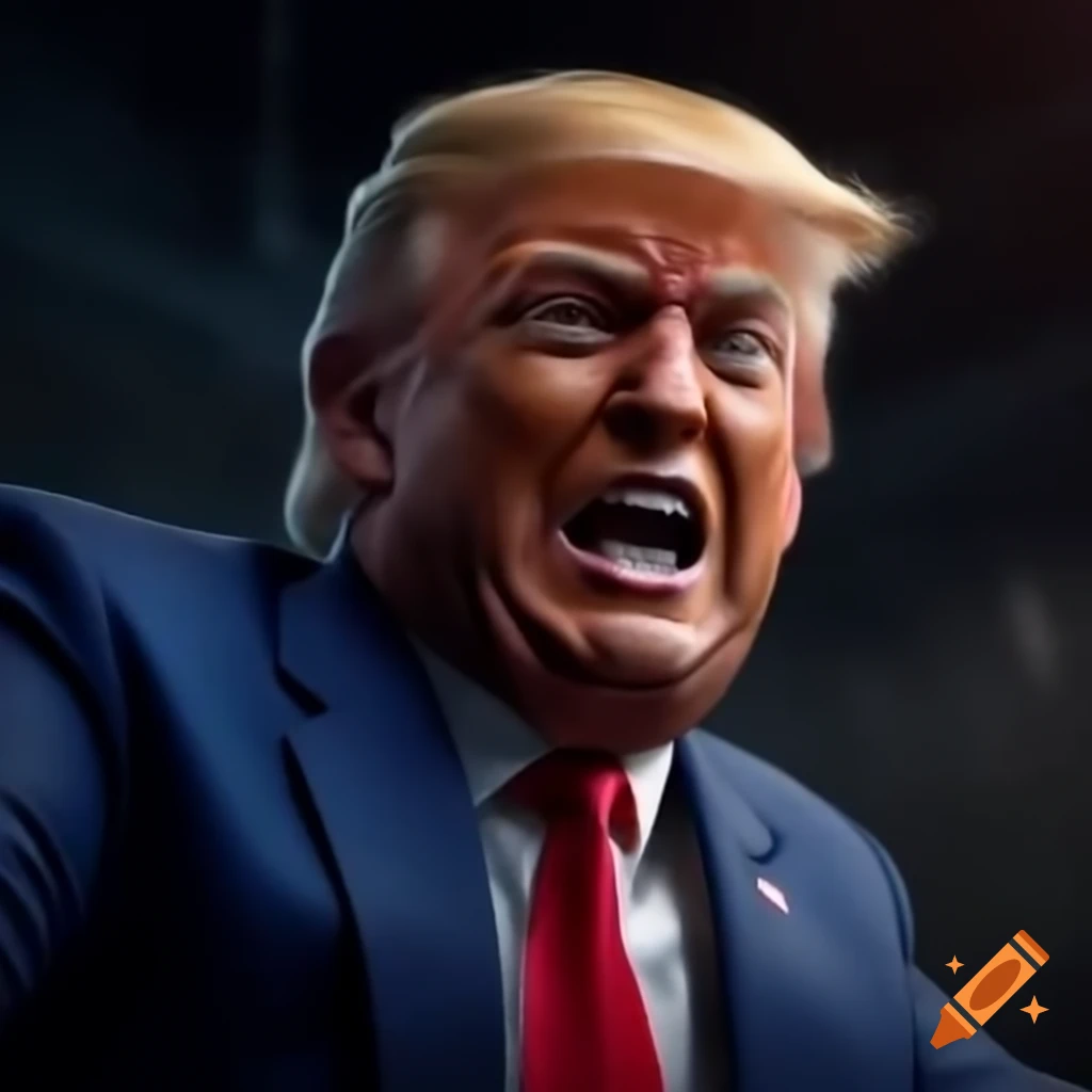 Comic character of Donald Trump styled as a rapper