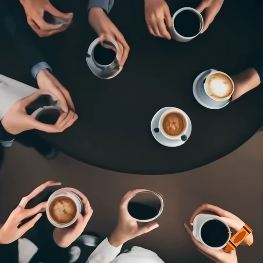 People enjoying coffee break and having fun