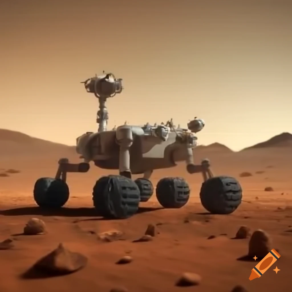 Rover exploring the surface of Mars