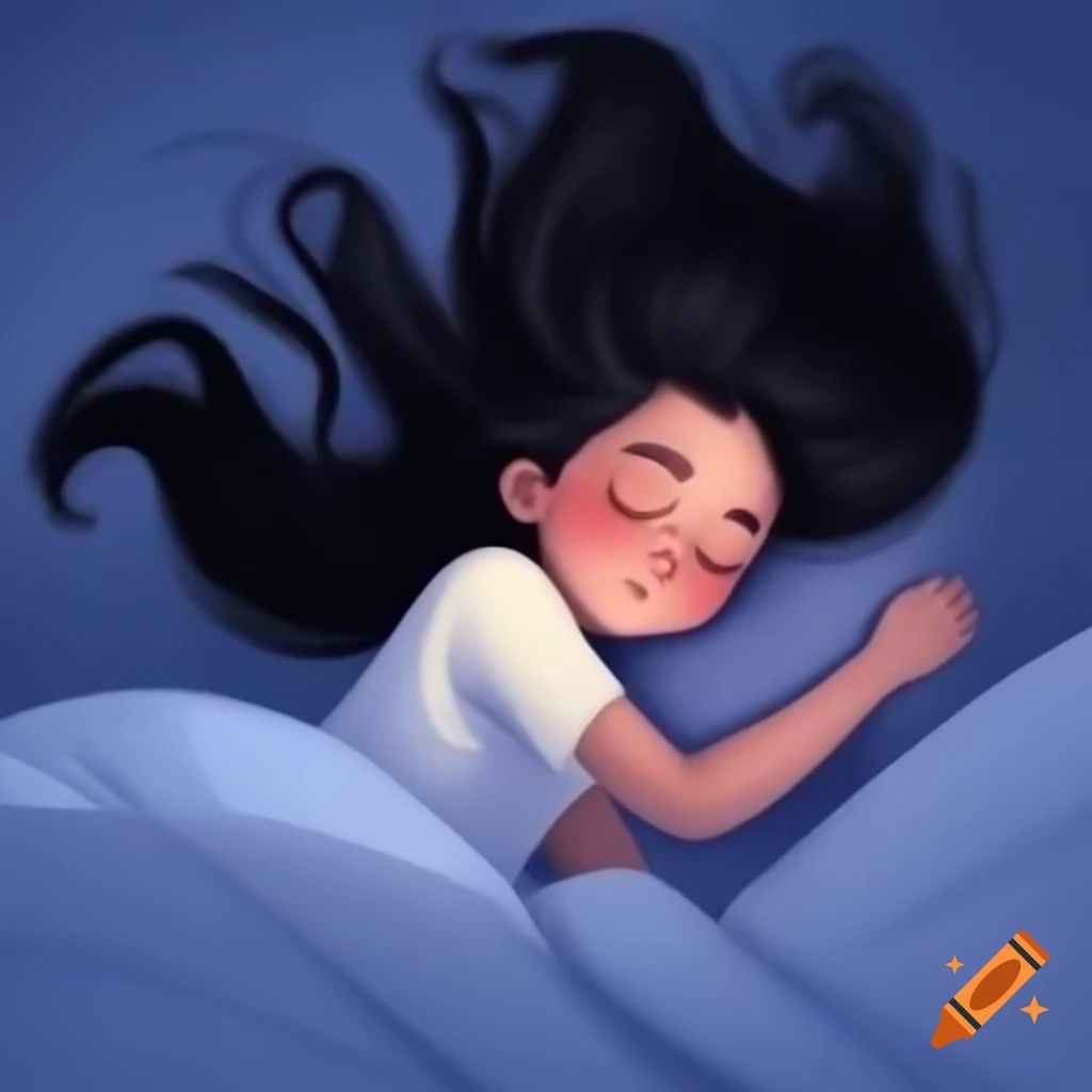 Girl dreaming of a blonde princess while lying in bed