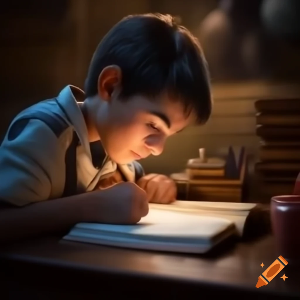 Man writing in notebook