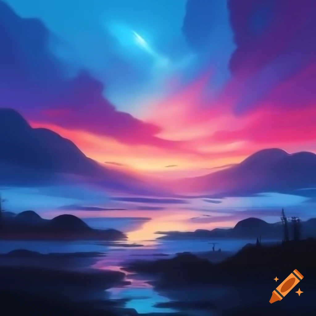 Colorful misty sky artwork