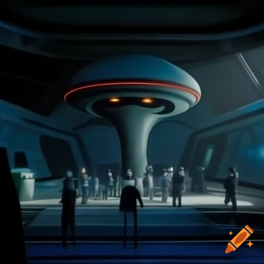 Lively alien spaceship collage with cinematic lighting