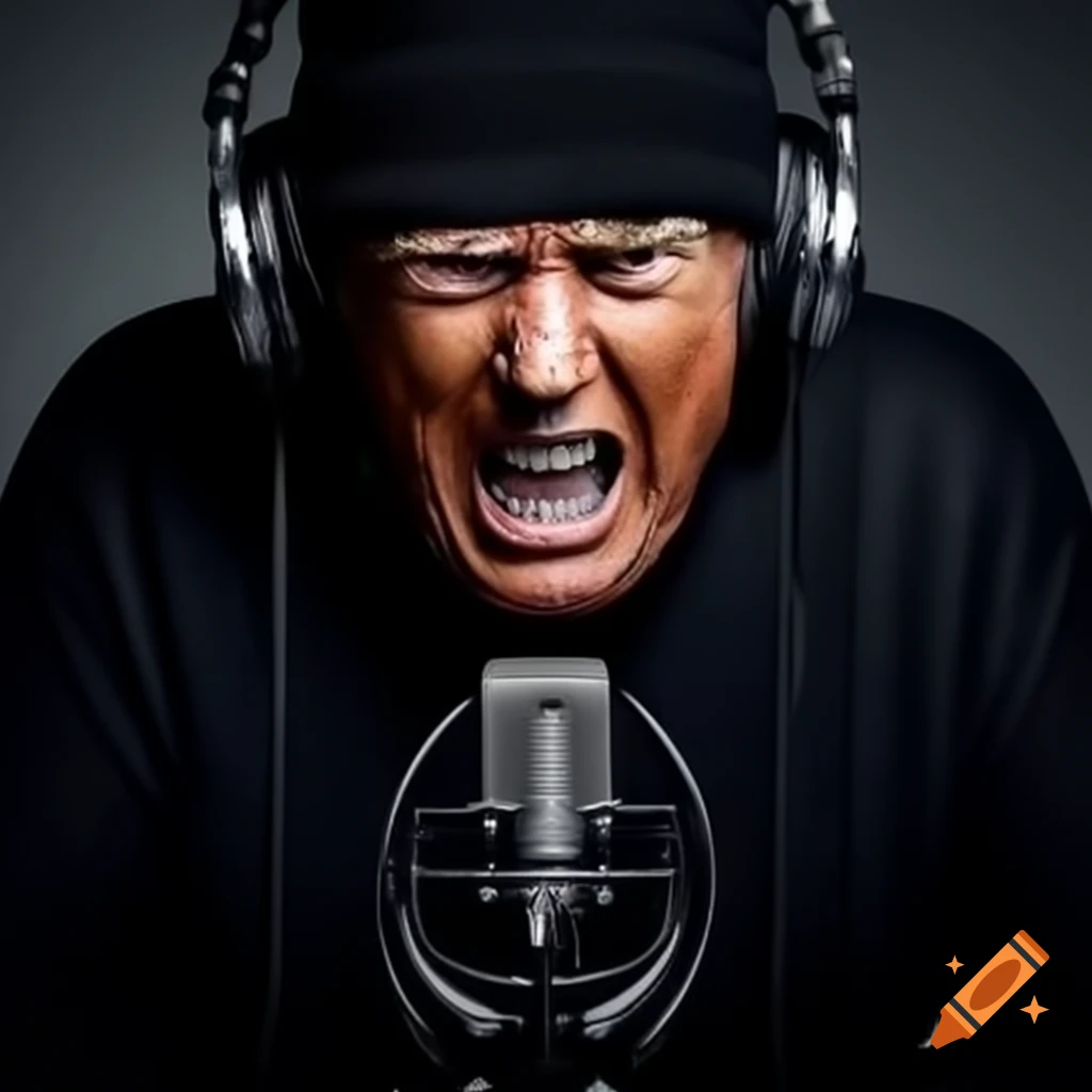 Individual in black hat and shirt live streaming conspiracy theories with microphone