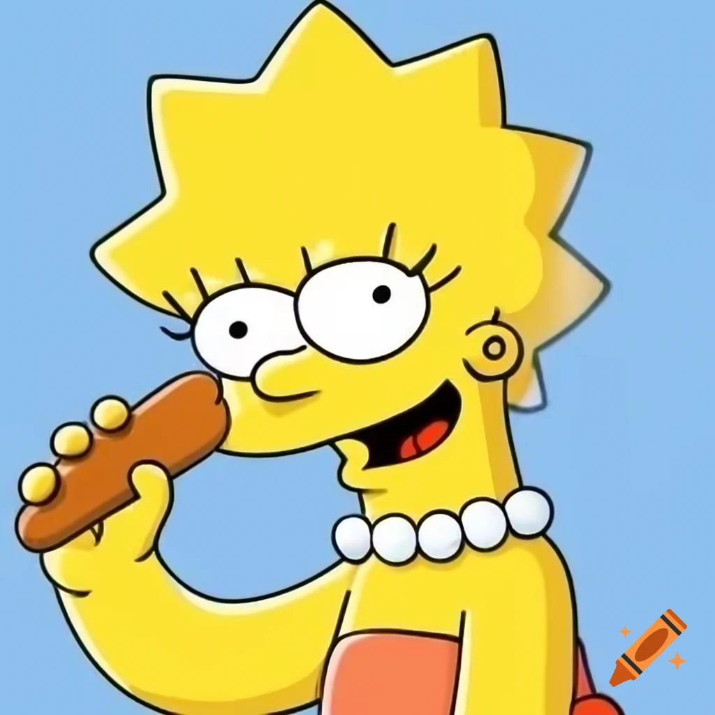 Lisa Simpson enjoying a large popsicle