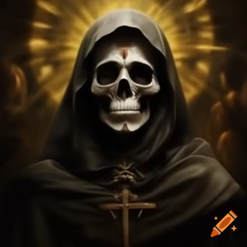 High definition depiction of Santa Muerte from Aztec culture