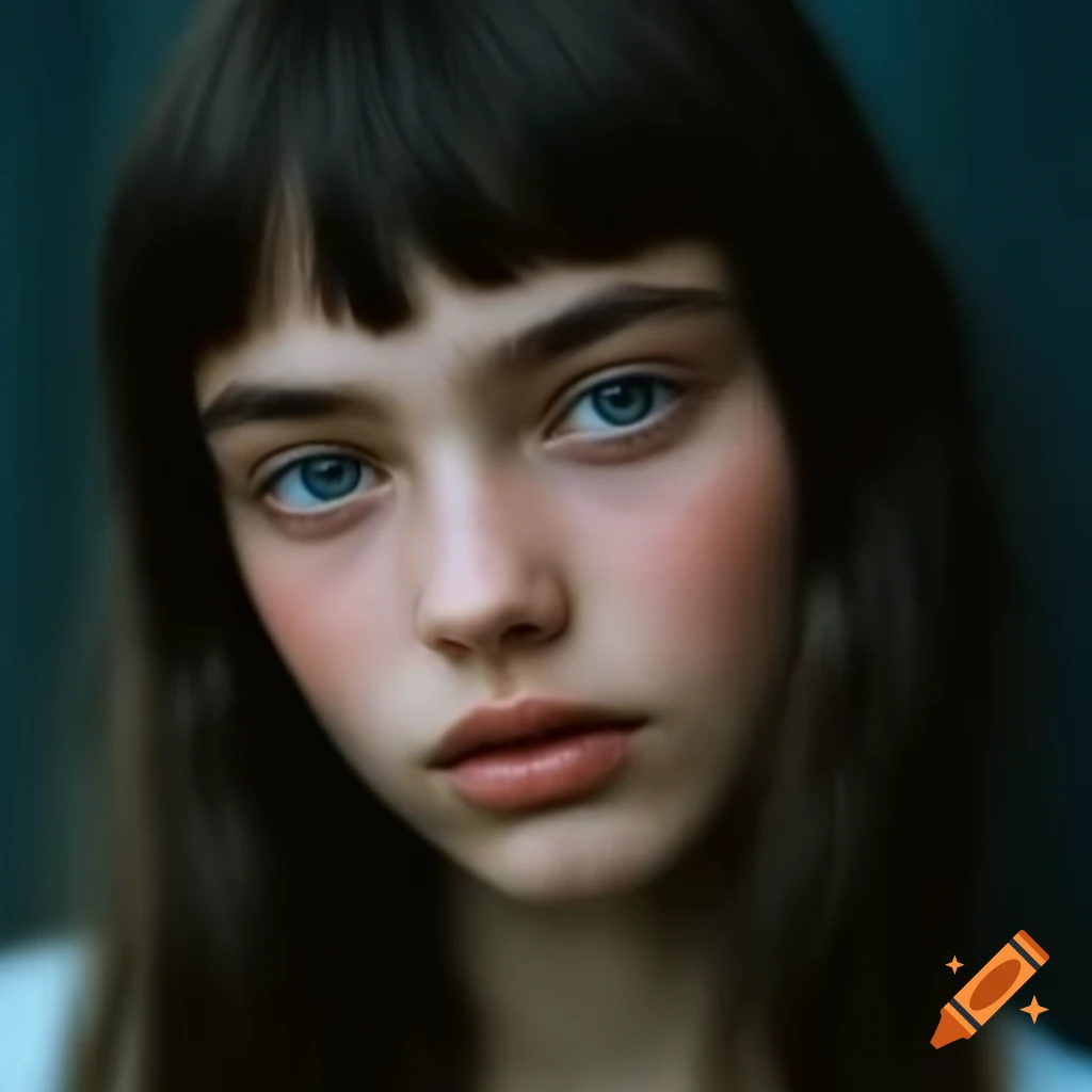 Pierre et Gilles portrait featuring a young female model