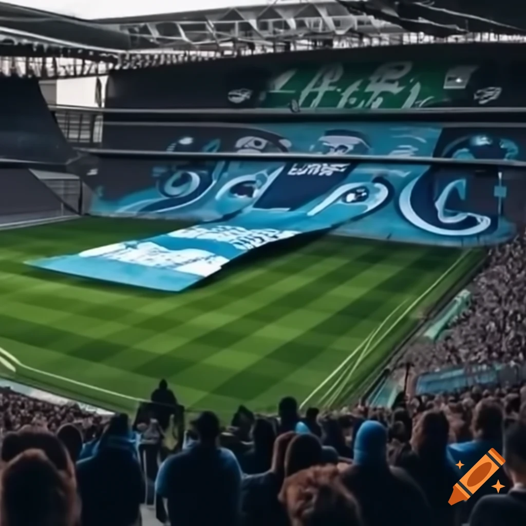 Fans unveiling a banner in stadium with H. K BALKARYAN