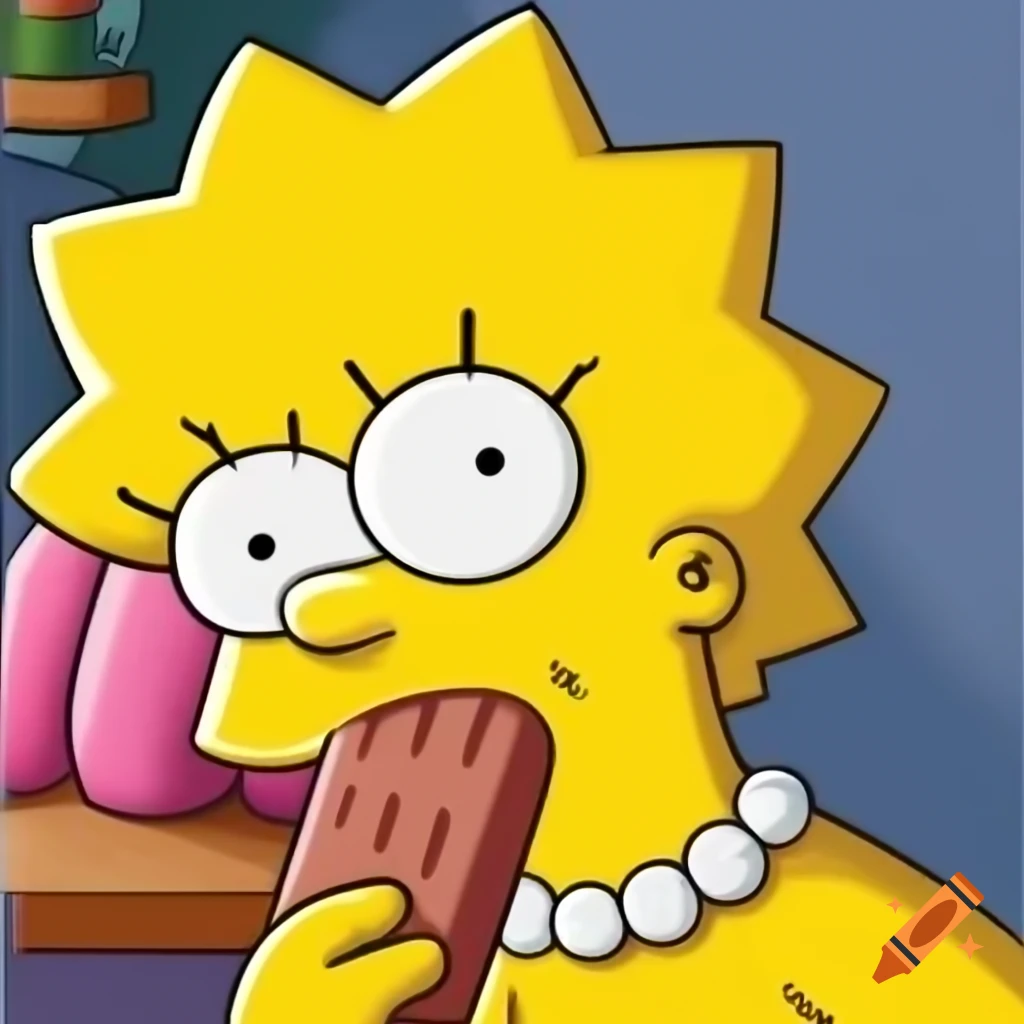 Lisa Simpson enjoying a large popsicle