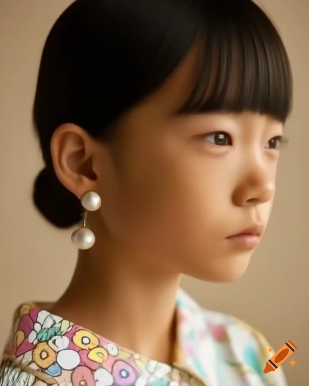 Girl with a Pearl Earring reimagined in Takashi Murakami style