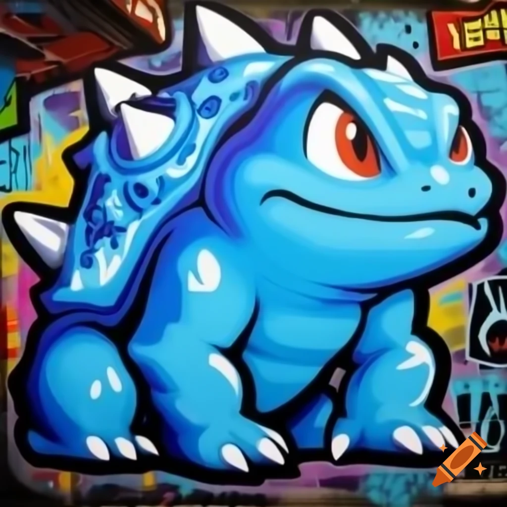 Graffiti art featuring Blastoise character