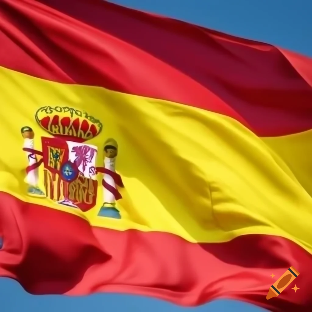 Spanish flag waving