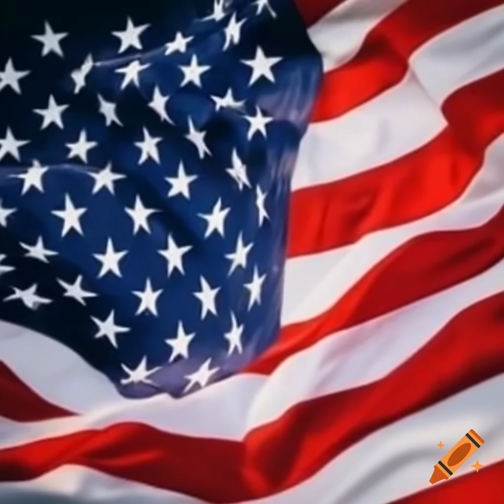 American flag waving in the breeze