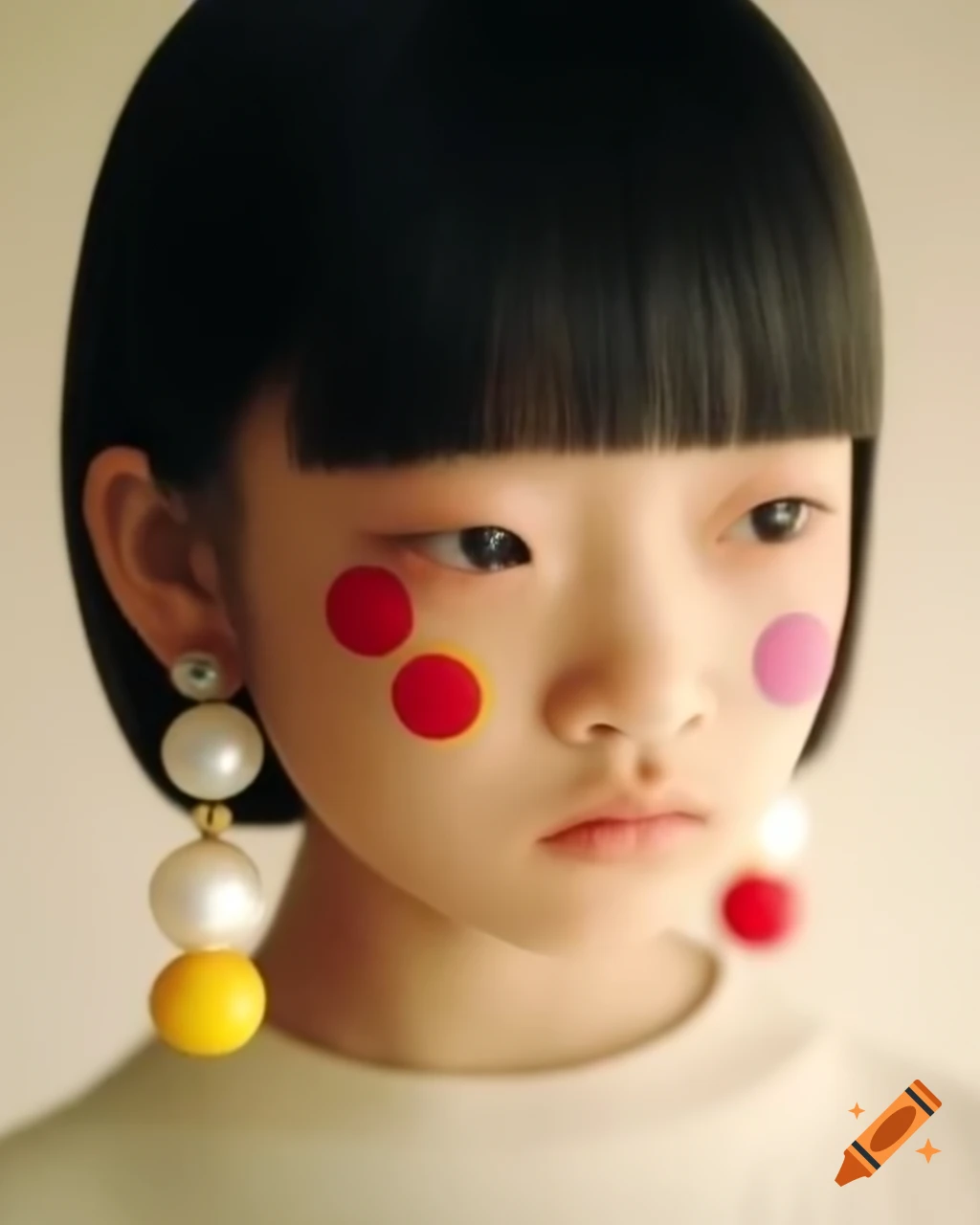 Girl with a Pearl Earring reimagined in Takashi Murakami style