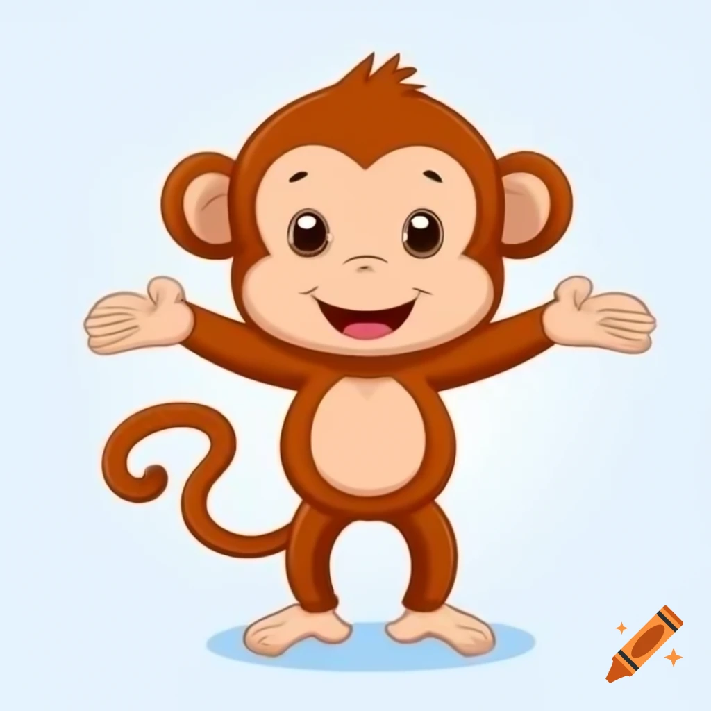 Cartoon of a happy monkey