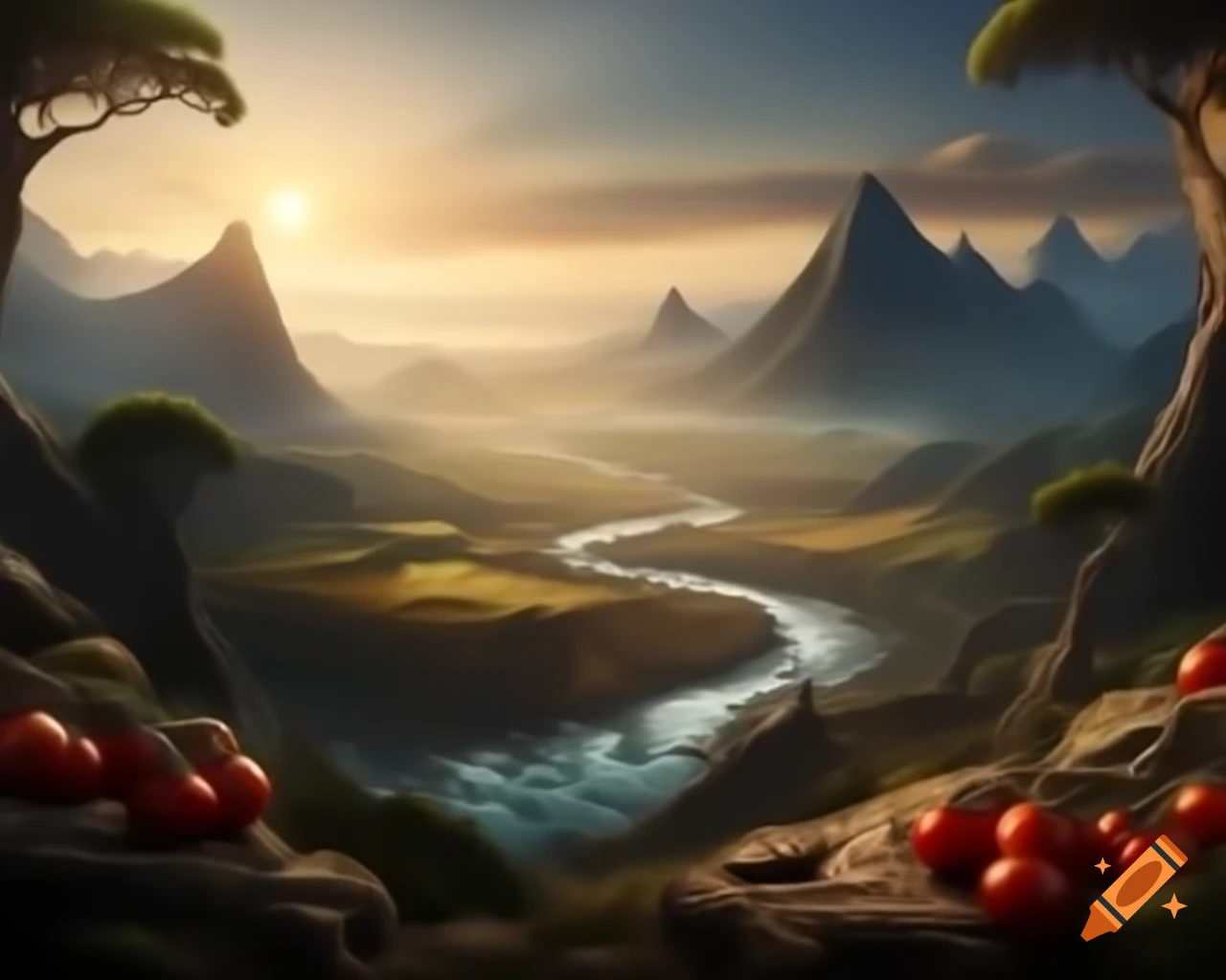 Legend of a valley surrounded by ripe tomatoes, guarded by mountains