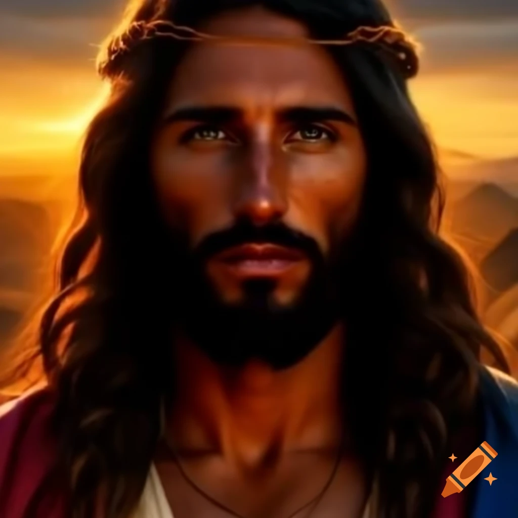 Jesus ascending into clouds with disciples watching from wilderness on