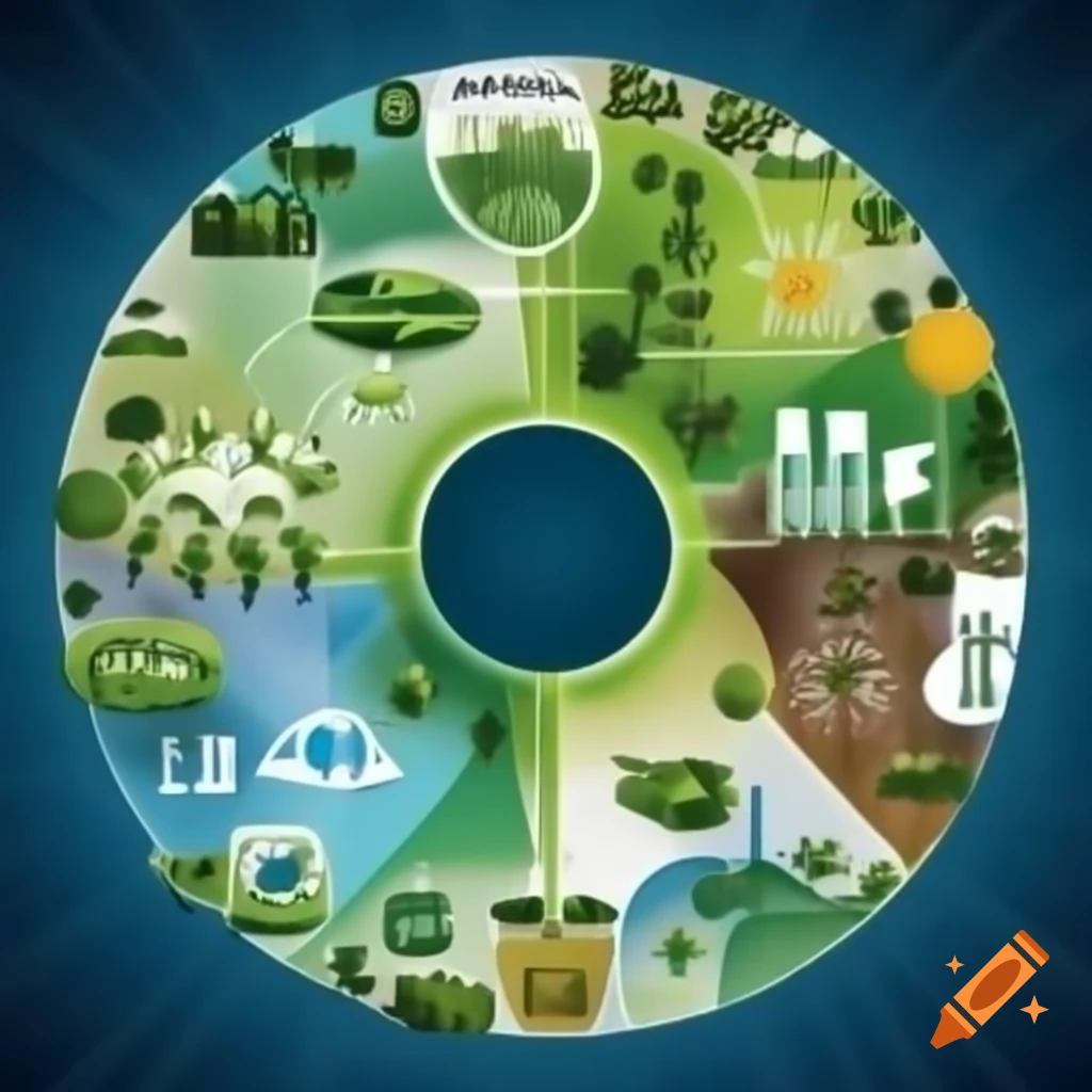 Circular economy diagram illustrating production, consumption, recycling, and regeneration