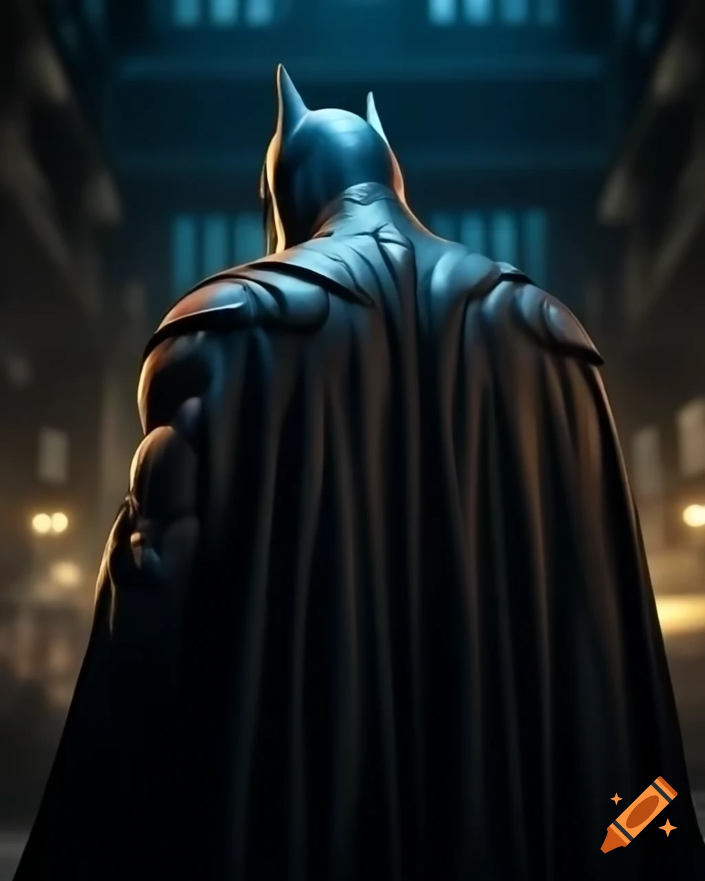 Batman gazing over Gotham City