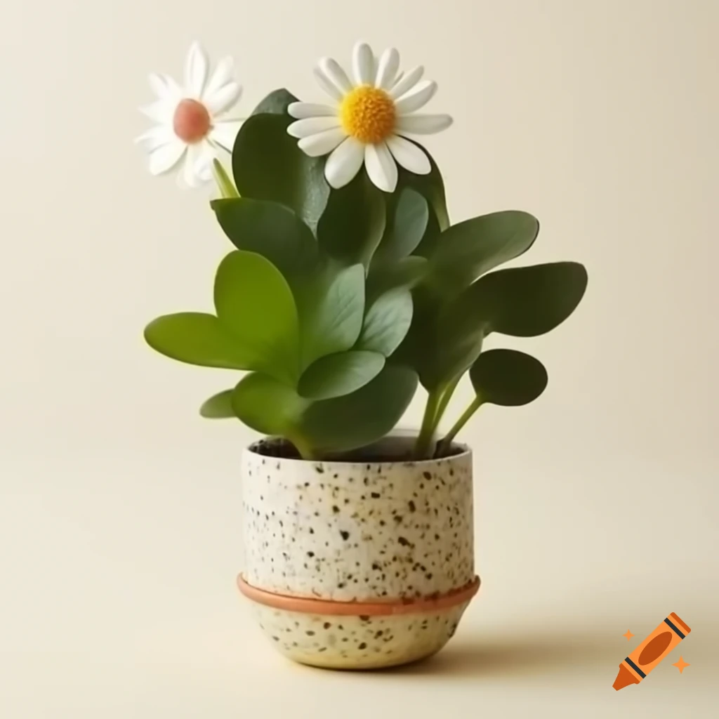 Flower pot with blooming flowers