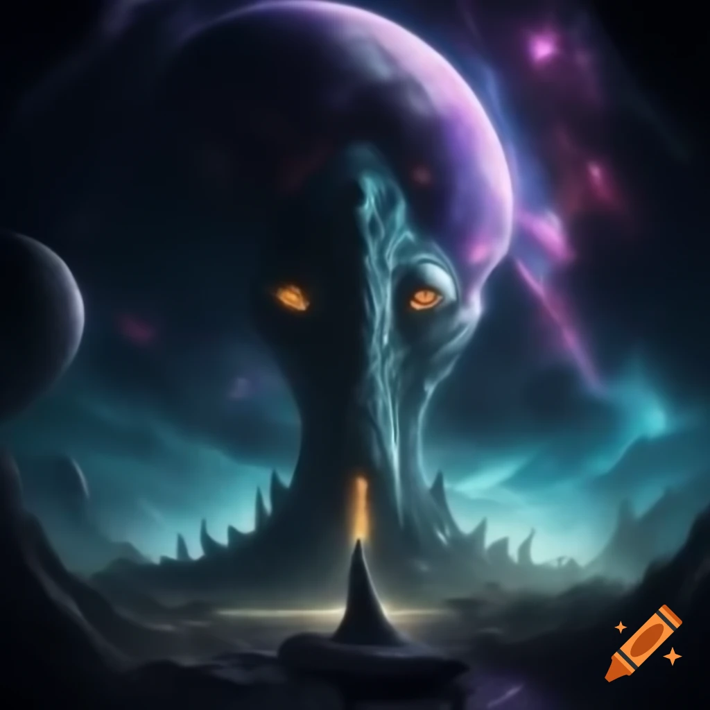 Surreal depiction of Angel Vampire Alien Queen in Cosmic Dream War aftermath