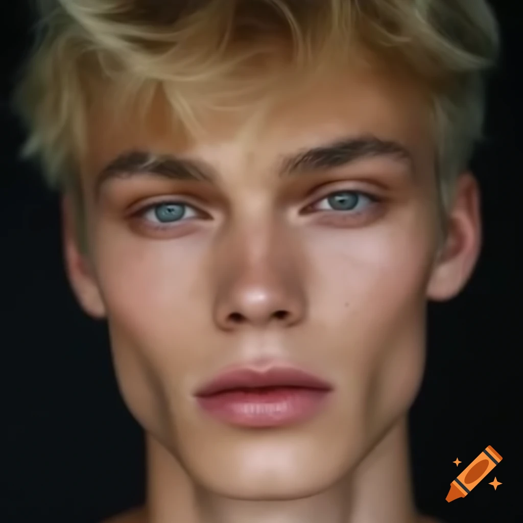Male model showcasing skincare brand on craiyon