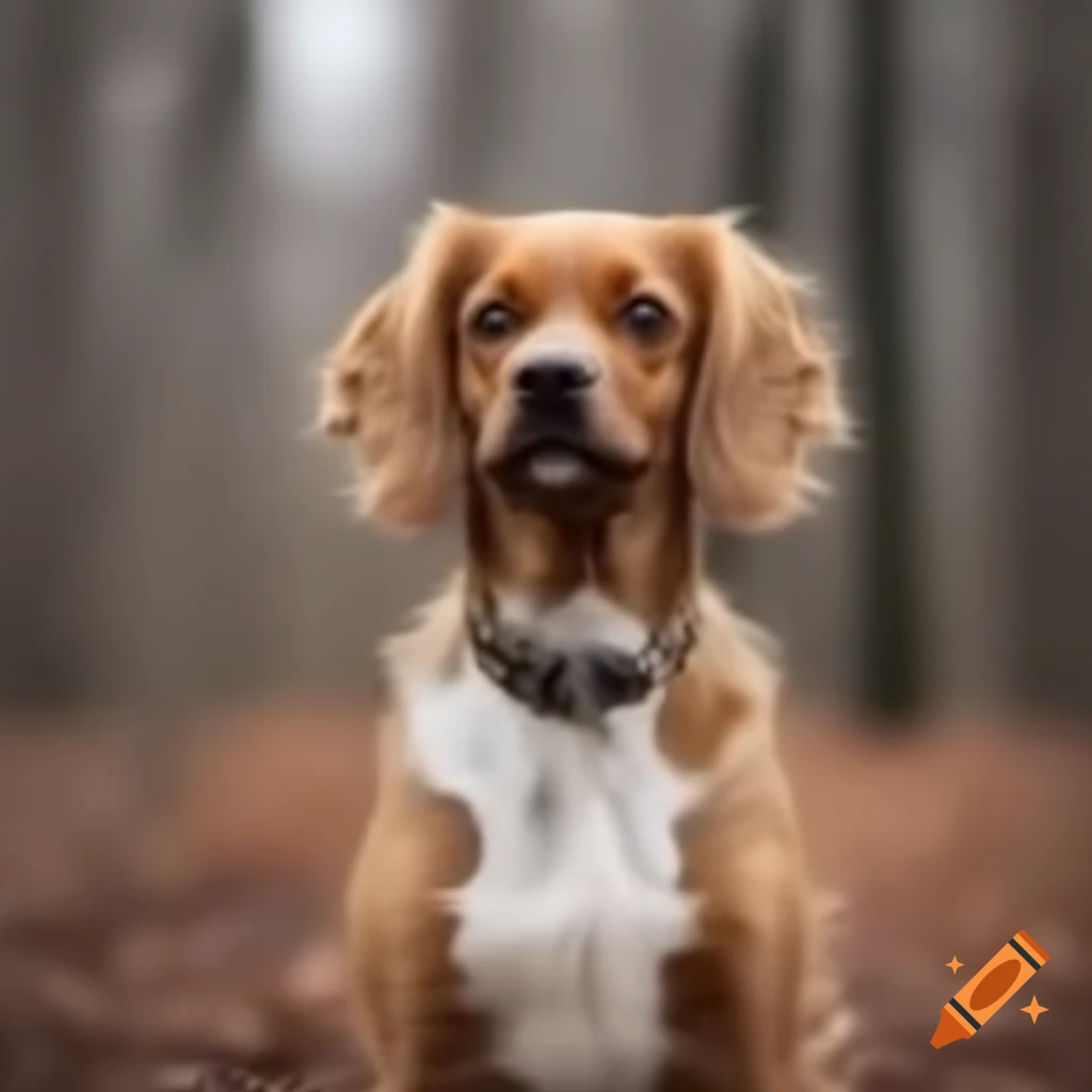 Dog sitting calmly