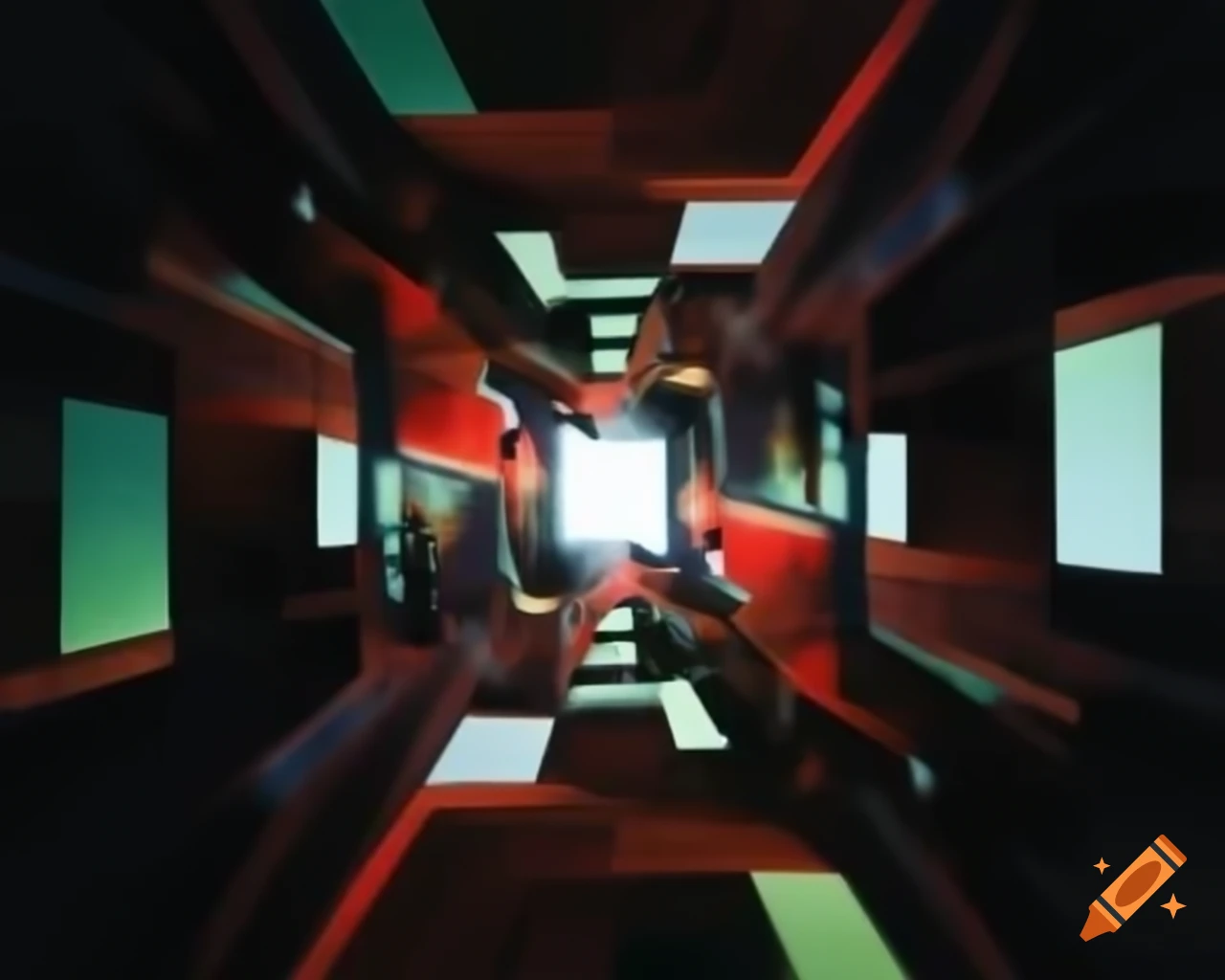 Bold and contrasting geometric shapes and patterns in abstract fine art style