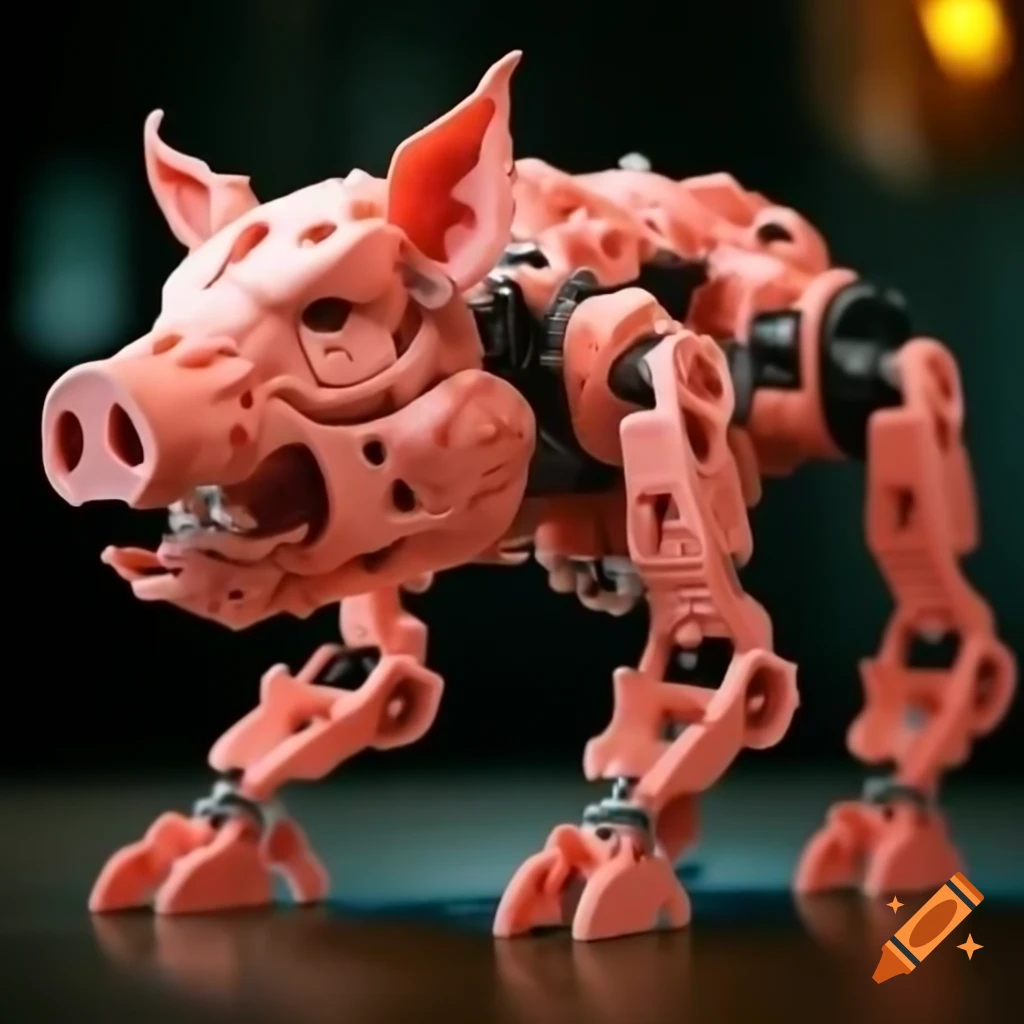 Bionicle-inspired pig figure