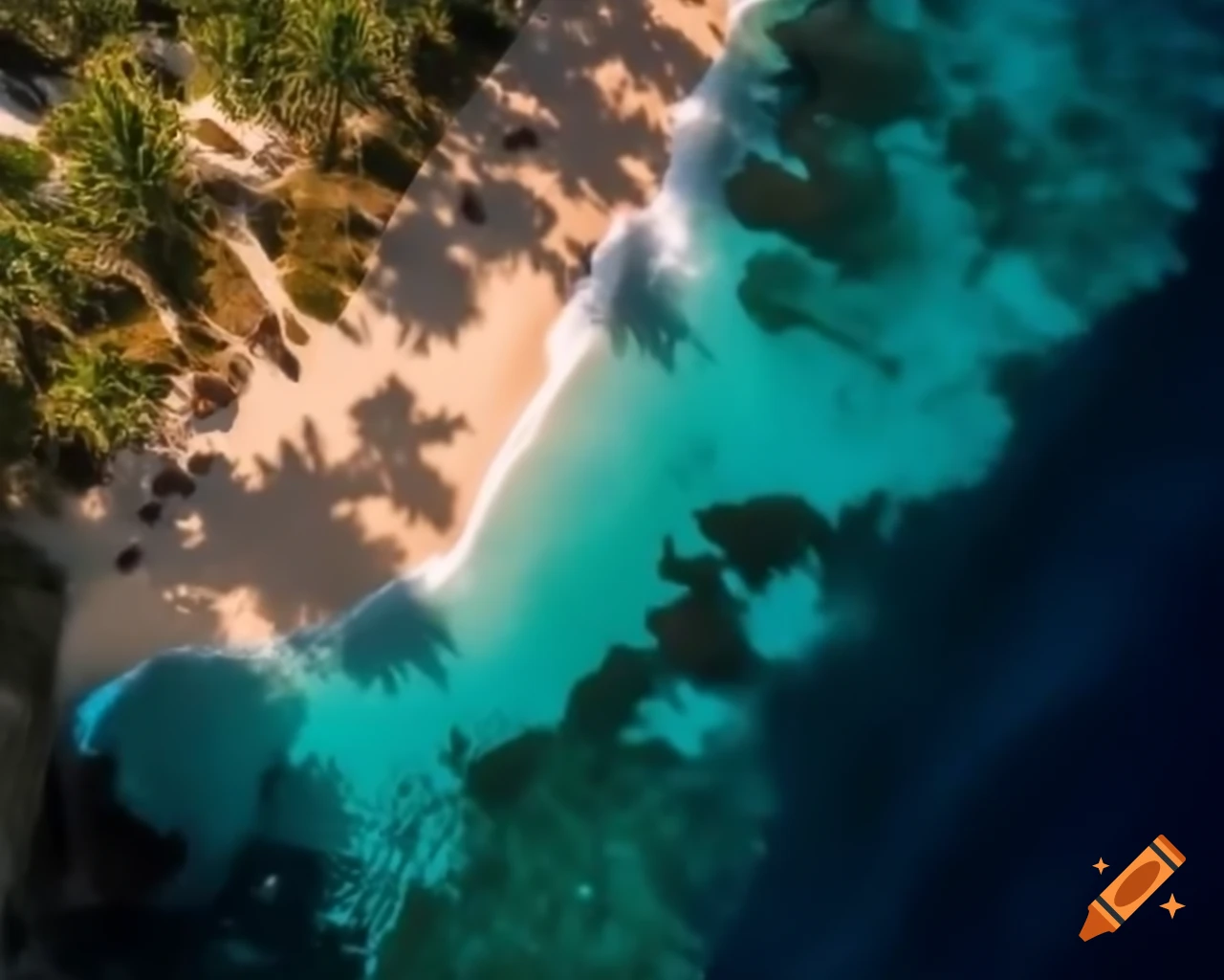 Breathtaking beach with golden sand glistening in the sun