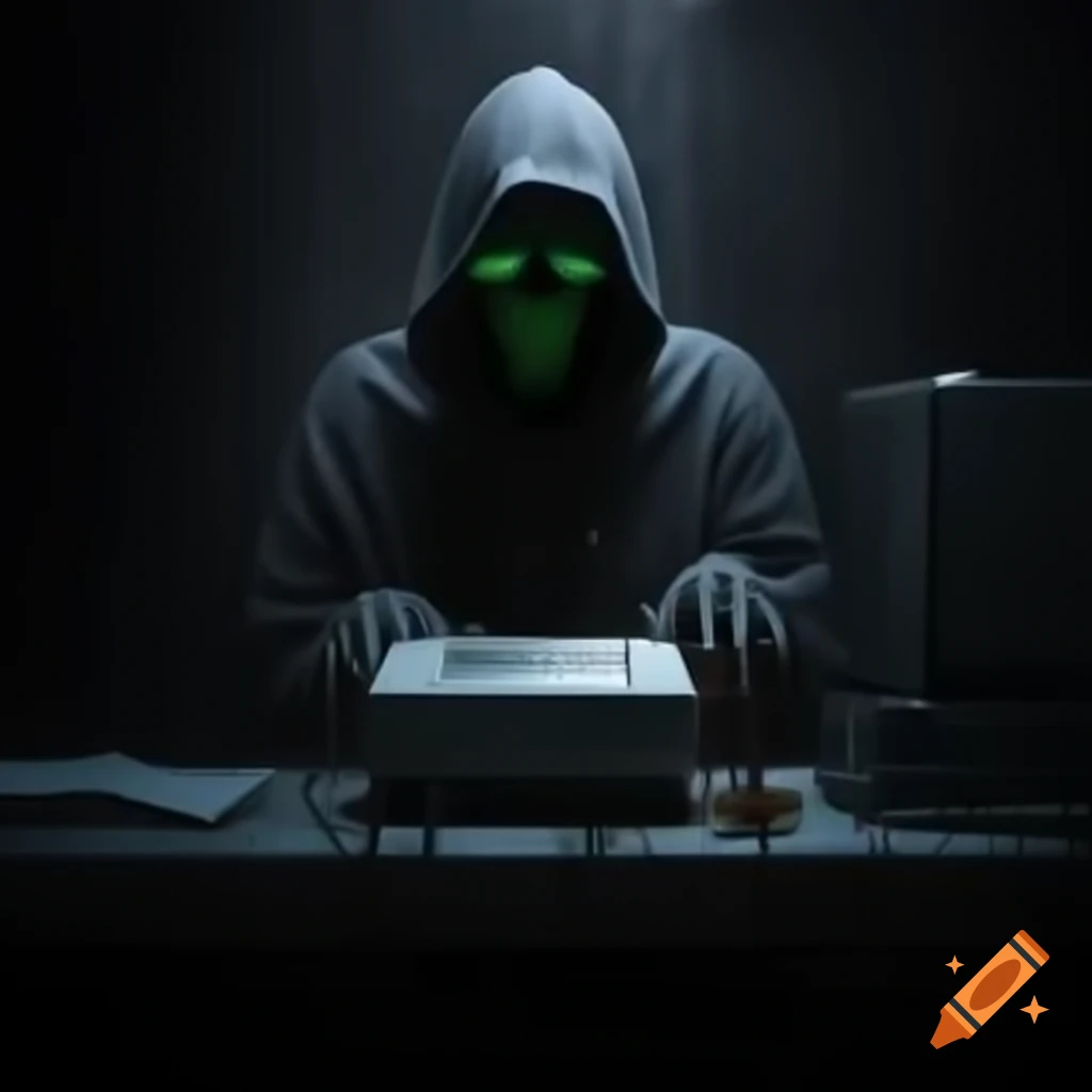Concept of sentient void horror connected to a machine