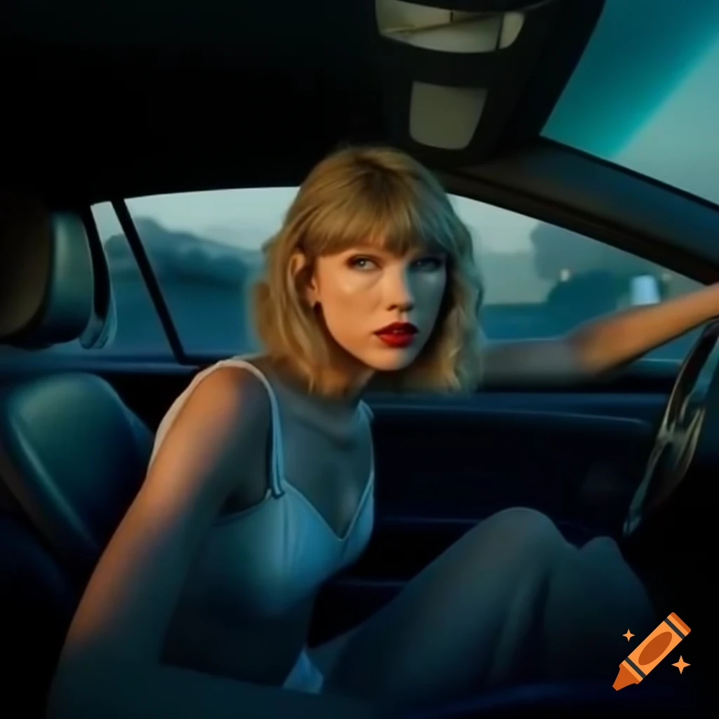 Taylor Swift in a dramatic car crash scene