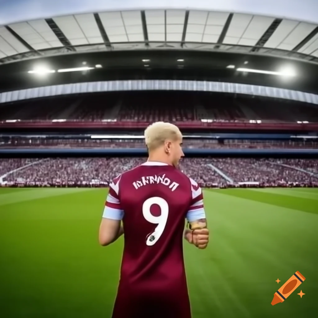 Soccer player number 8 celebrating in stadium filled with crowd