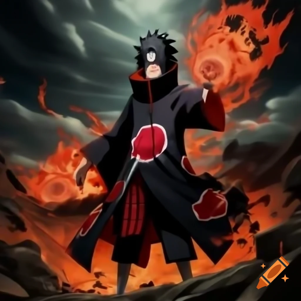 Obito Uchiha summoning Susano in a battlefield setting