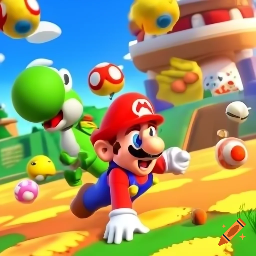 Mario Character Jumping In A Platform Game On Craiyon