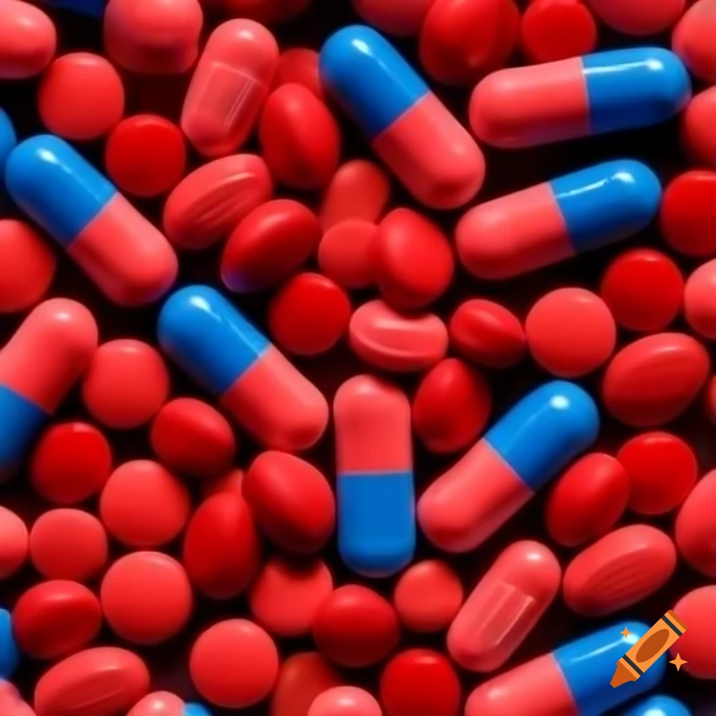 Background featuring red and blue pills
