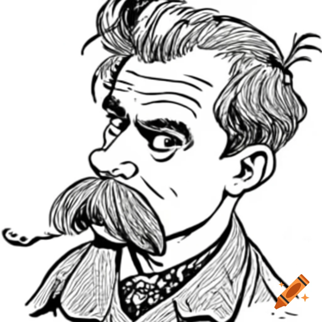 Easy drawing image of nietzsche on craiyon