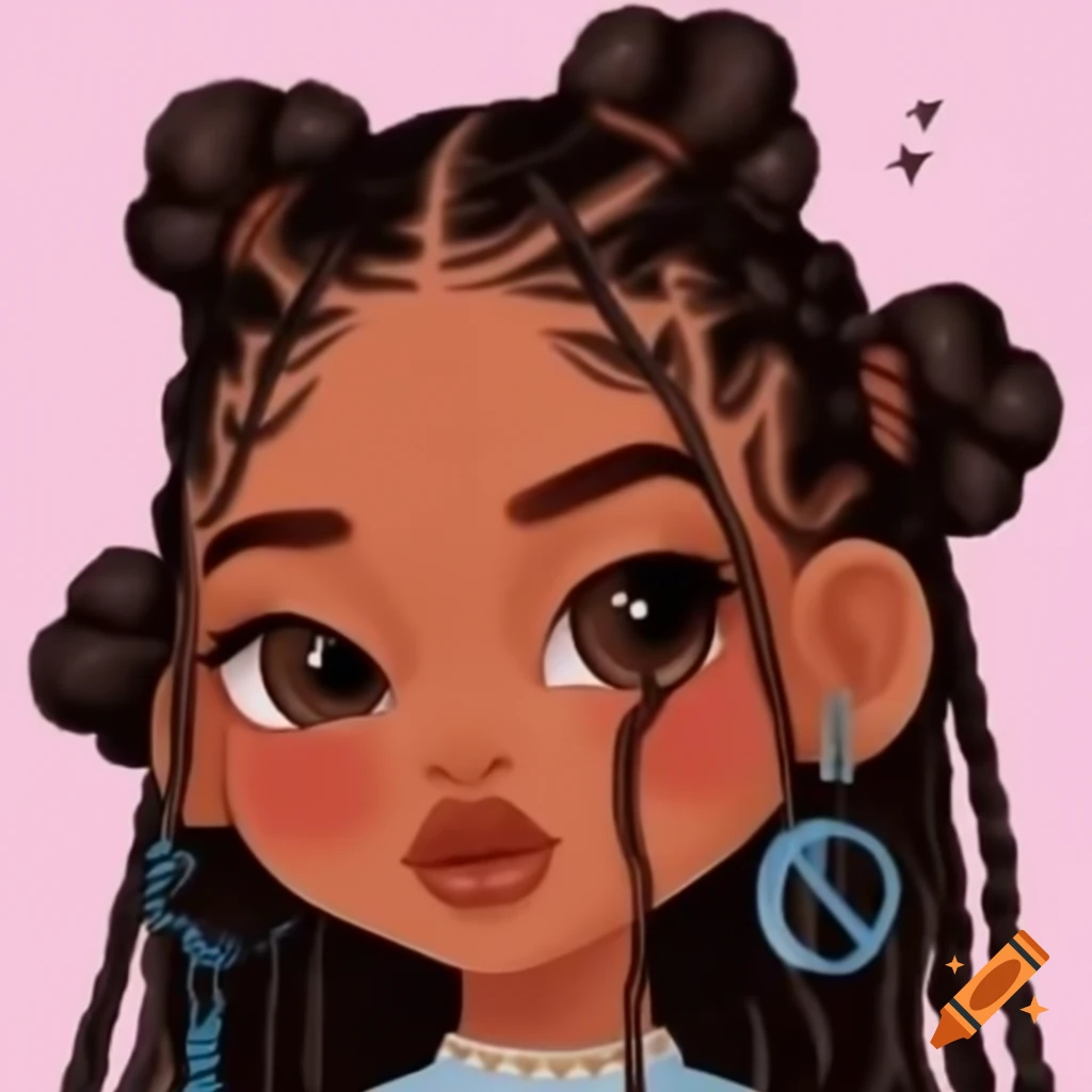 Striking Instagram background for braids featuring cartoon character and title area