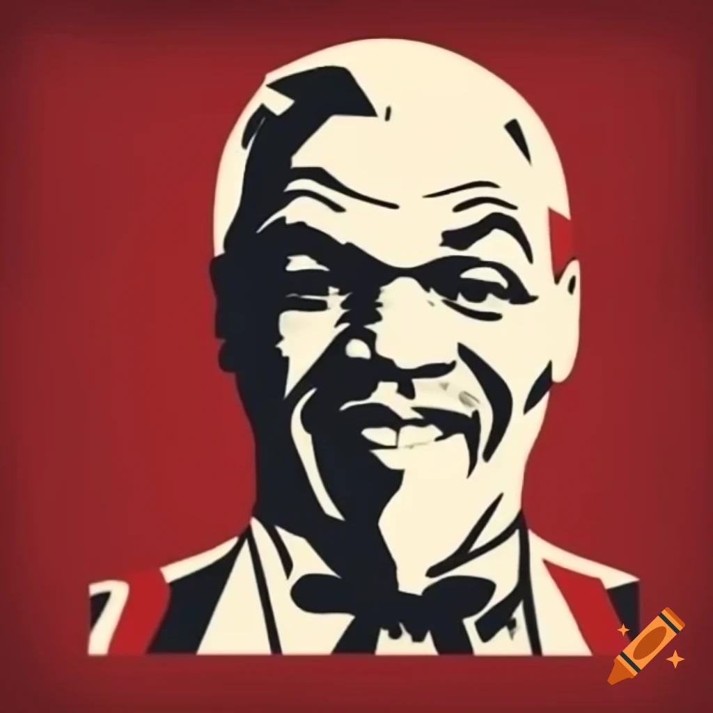 Illustration of Mike Tyson inspired by KFC logo style