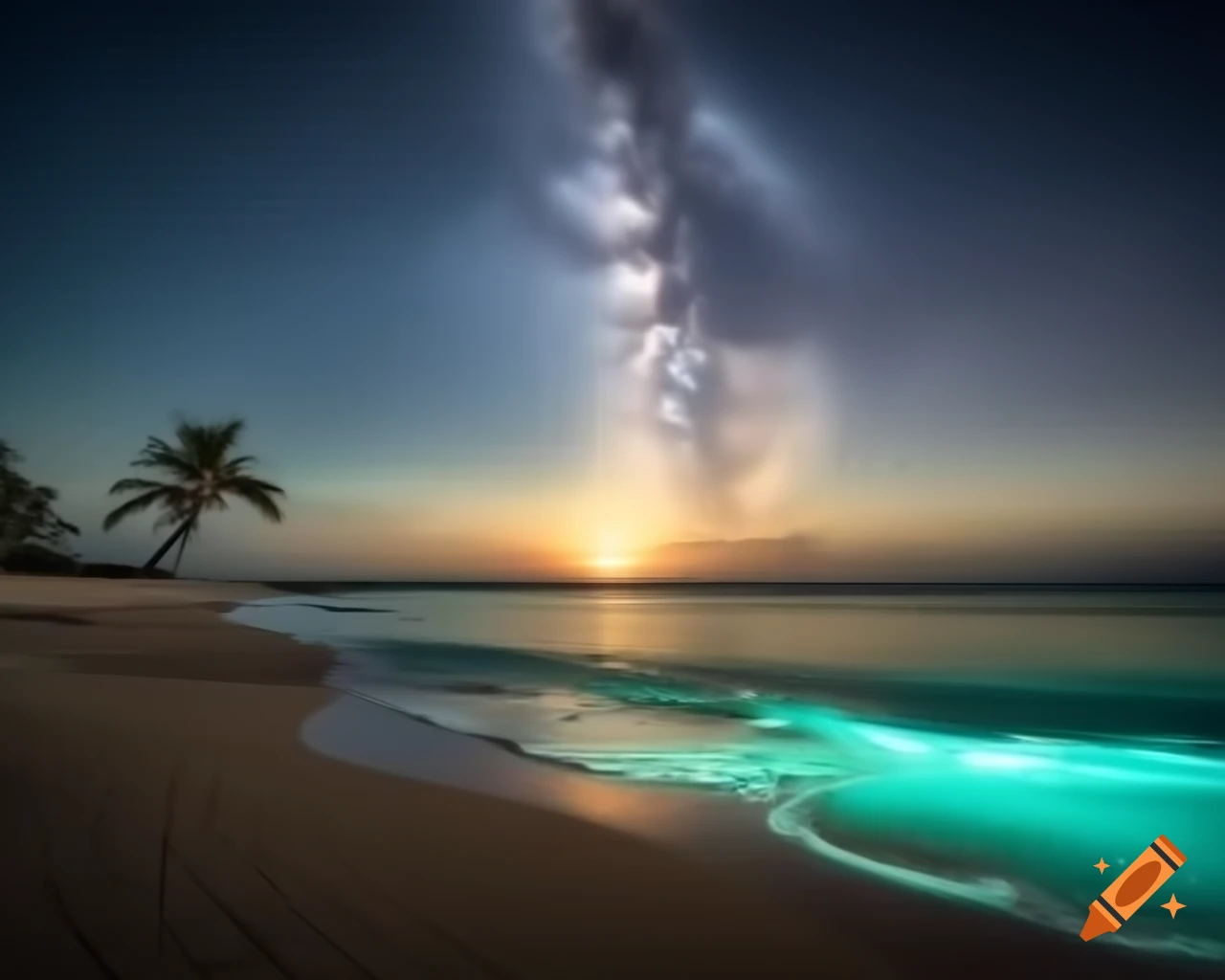 Breathtaking beach with golden sand glistening in the sun
