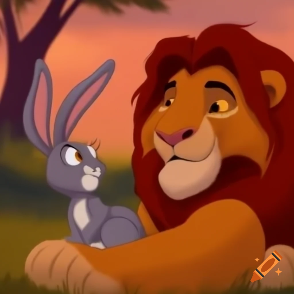 A story involving a rabbit and a lion exploring themes of nature and