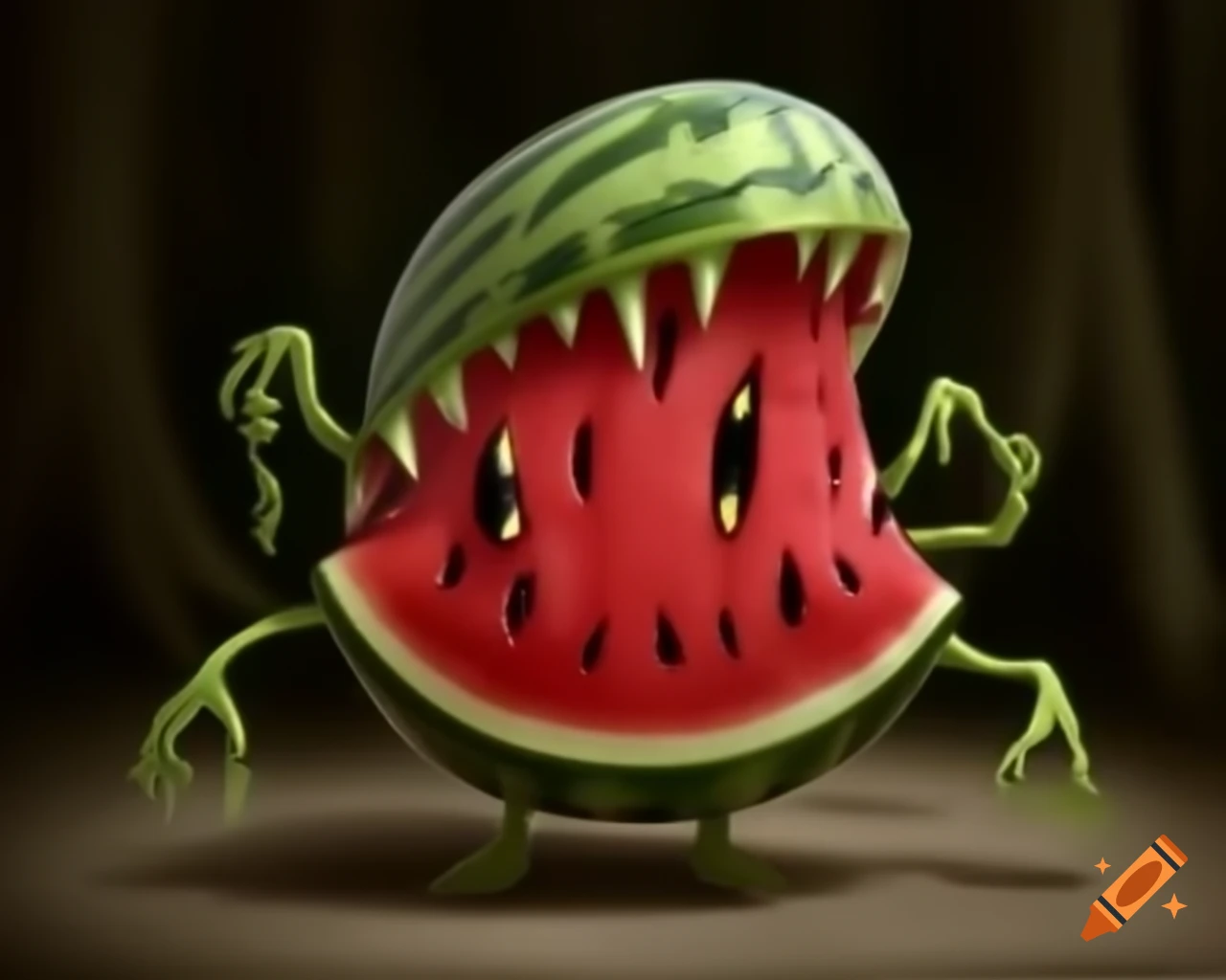 Small watermelon alien monster