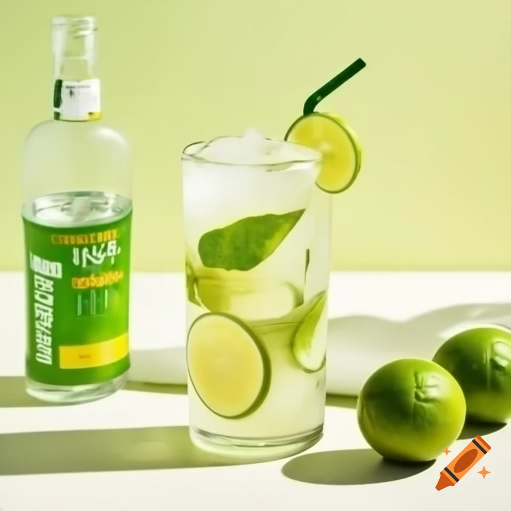 Refreshing mojito cocktail garnished with limes