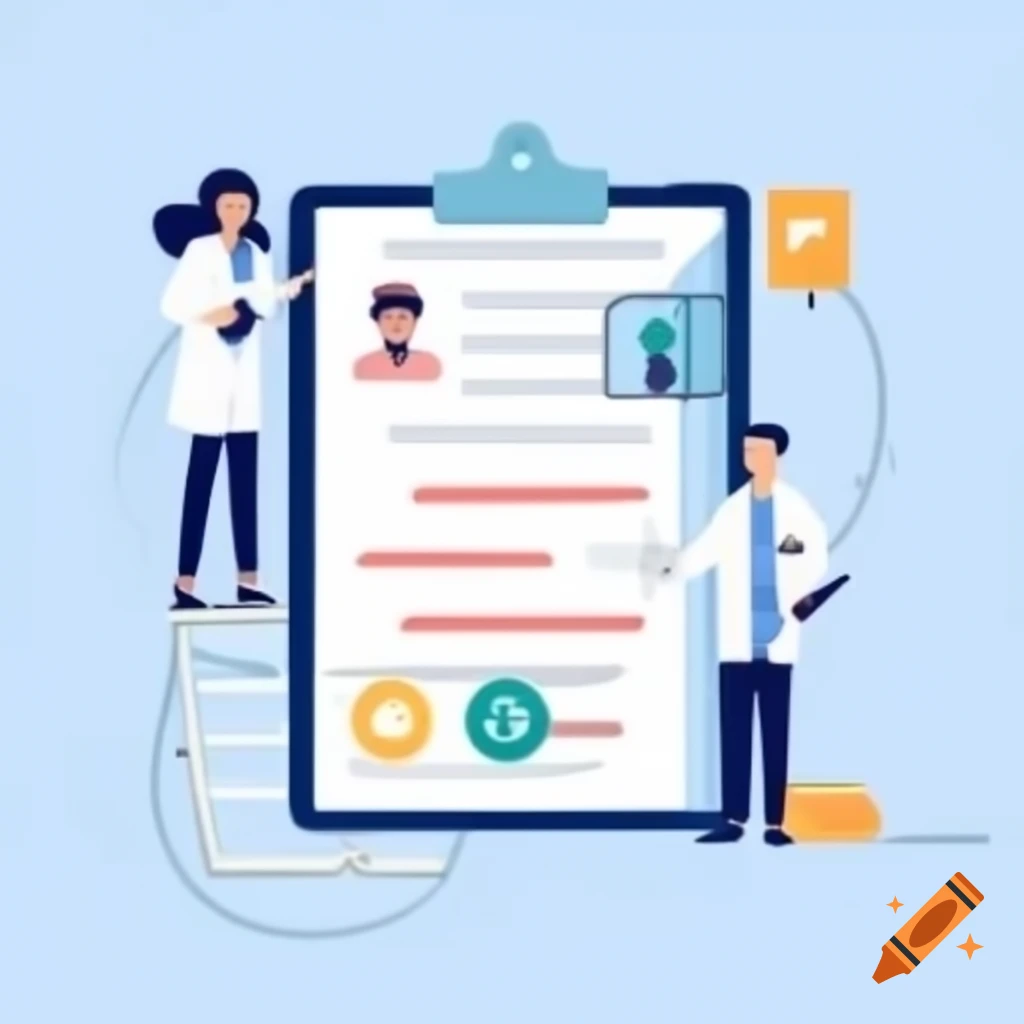 Minimalistic illustration of clipboard with various job titles listed
