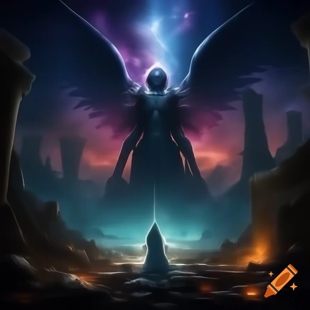 Surreal depiction of Angel Vampire Alien Queen in Cosmic Dream War aftermath
