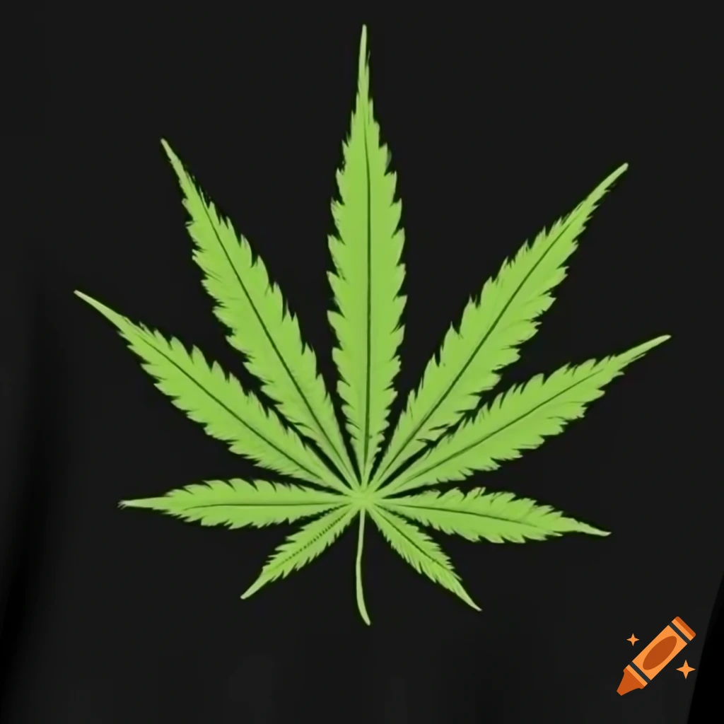 T-shirt design featuring marijuana leaf