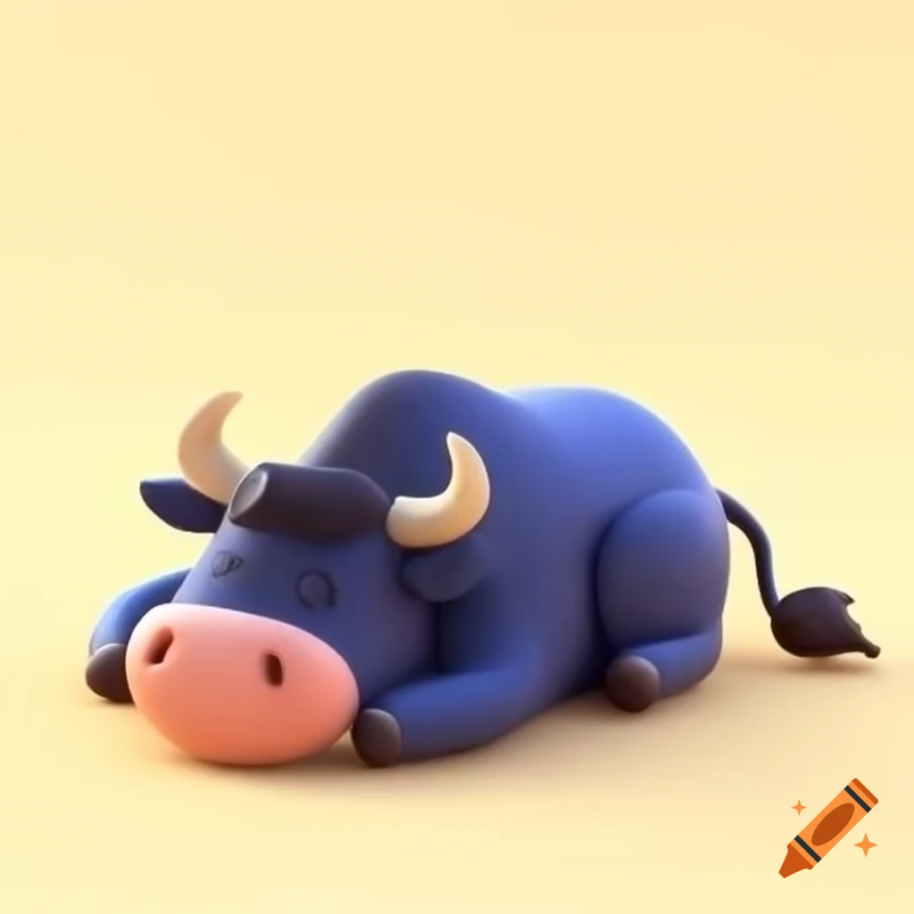 Cartoon bull sleeping peacefully