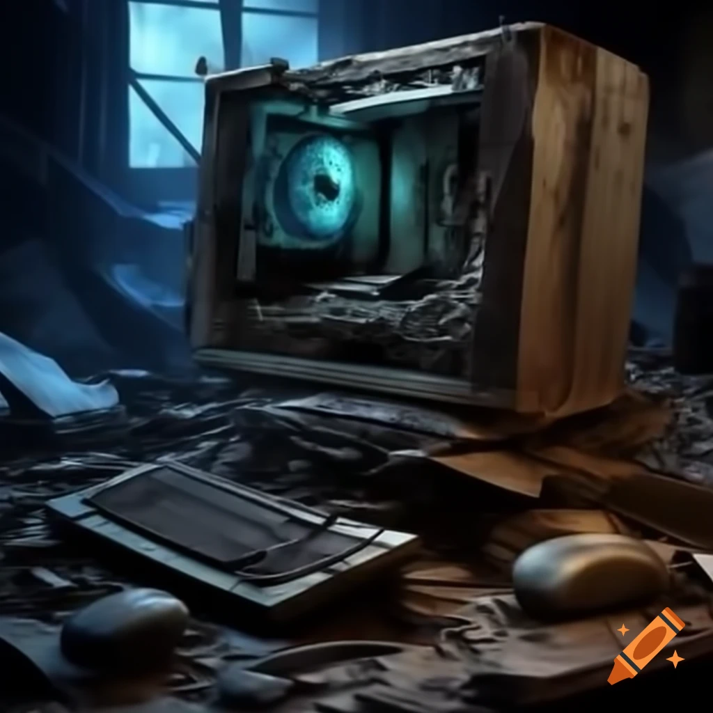 Damaged and destroyed computer equipment